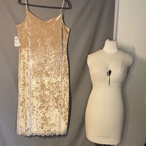 And Now This Elegant Cream Velour Dress. Size XL. New.